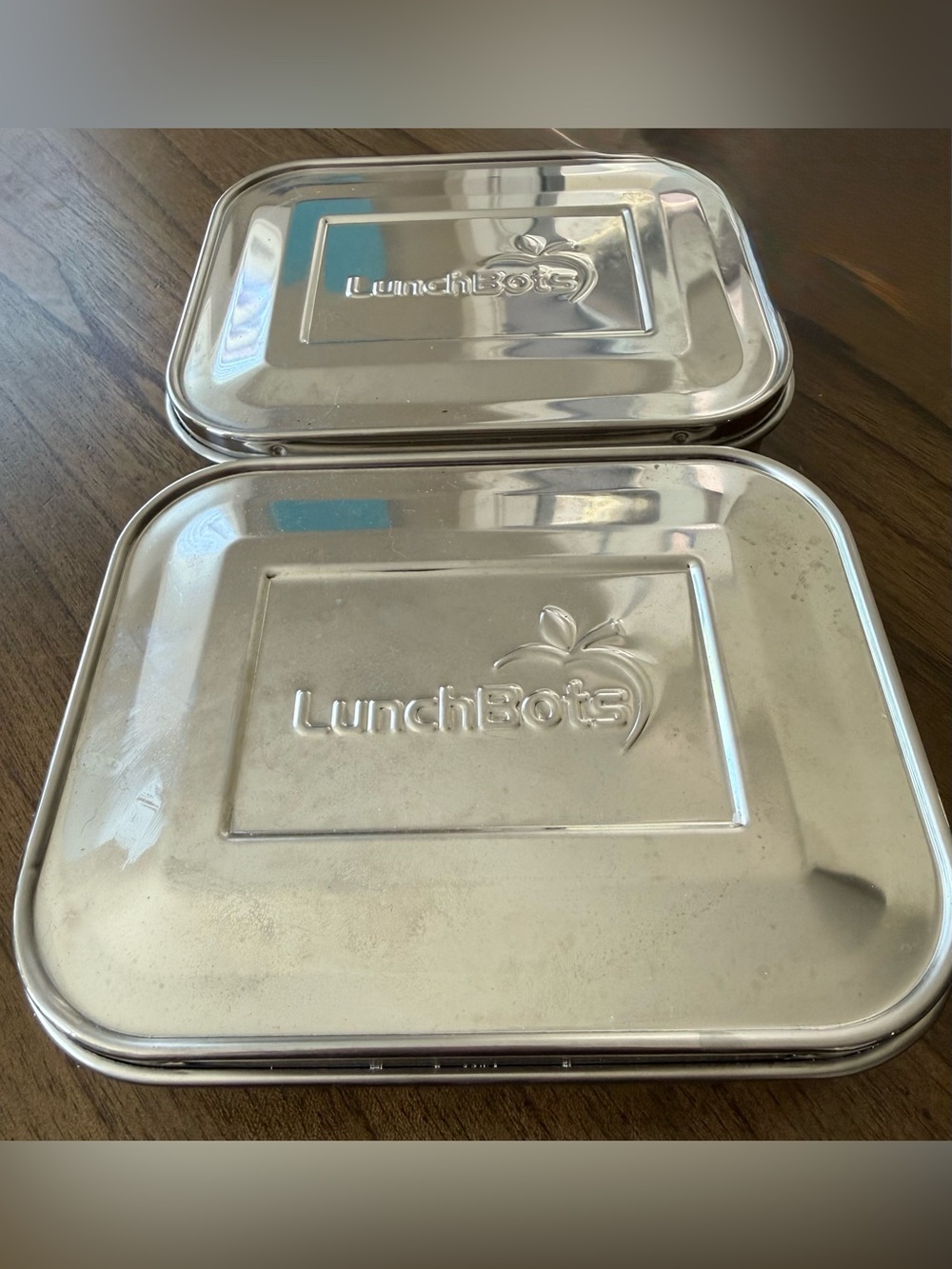 LunchBots Medium Uno Stainless Steel Sandwich Container Open Design 6”x5” - Picture 3 of 4